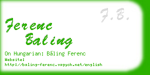 ferenc baling business card